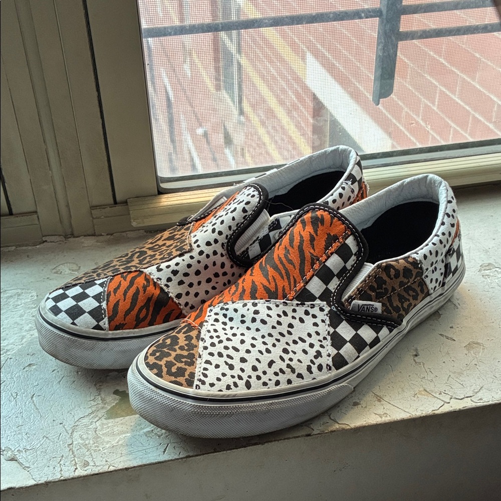 Vans Multicolor Animal Patchwork Slip-Ons - image 1